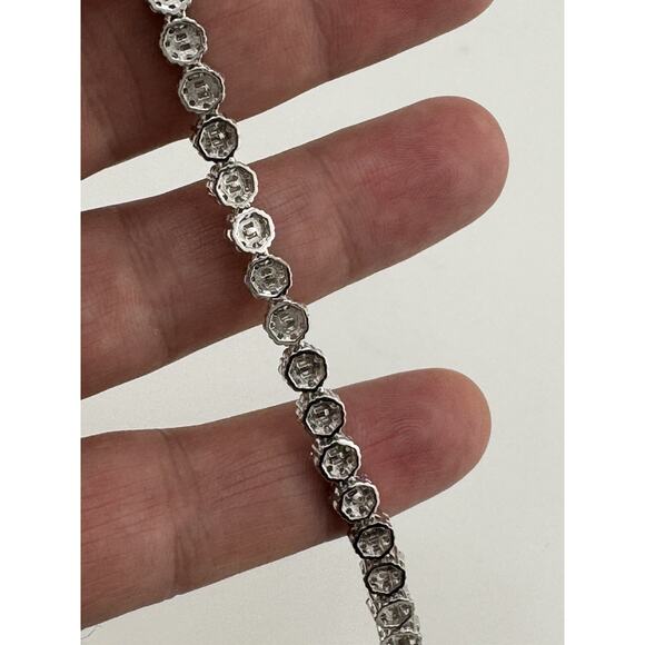 Certified VVS Moissanite 925 Sterling Silver 9.04ct Tennis Bracelet - Picture 6 of 15